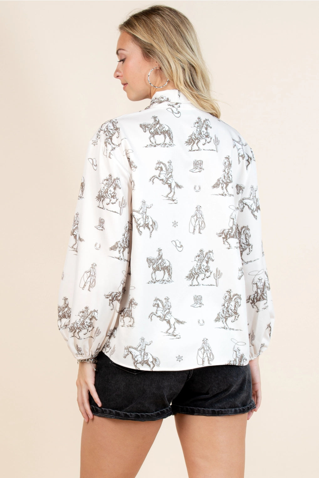 RESTOCK Wild West Western Print Blouse