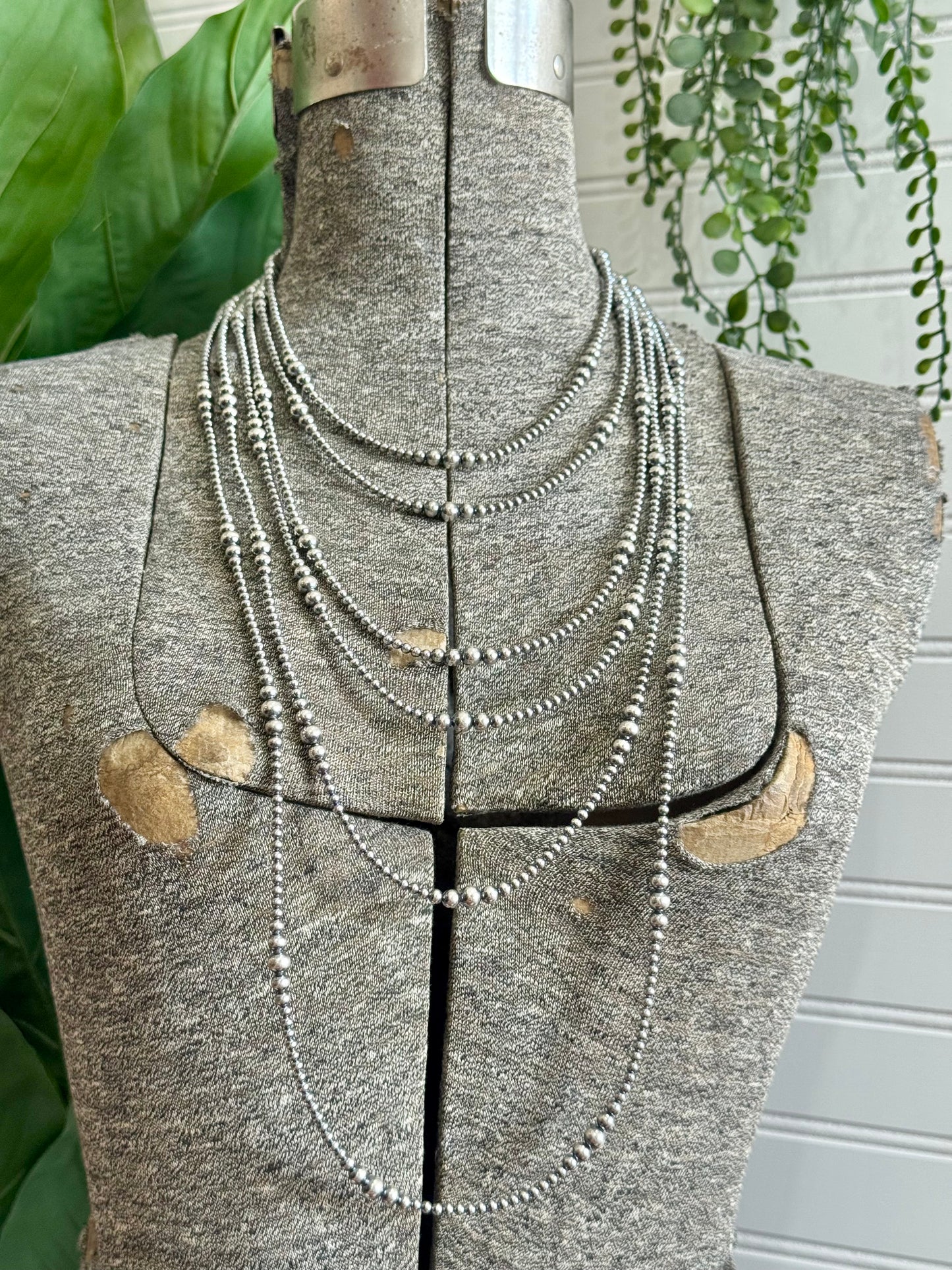 Graduated Sterling Silver Navajo Pearl Necklaces