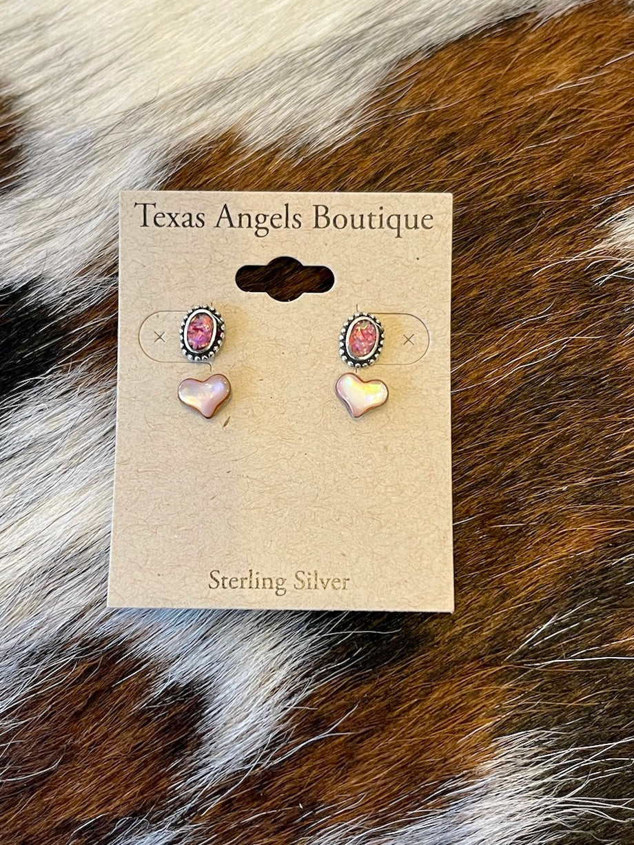 Sterling Silver Opal Stud Sets