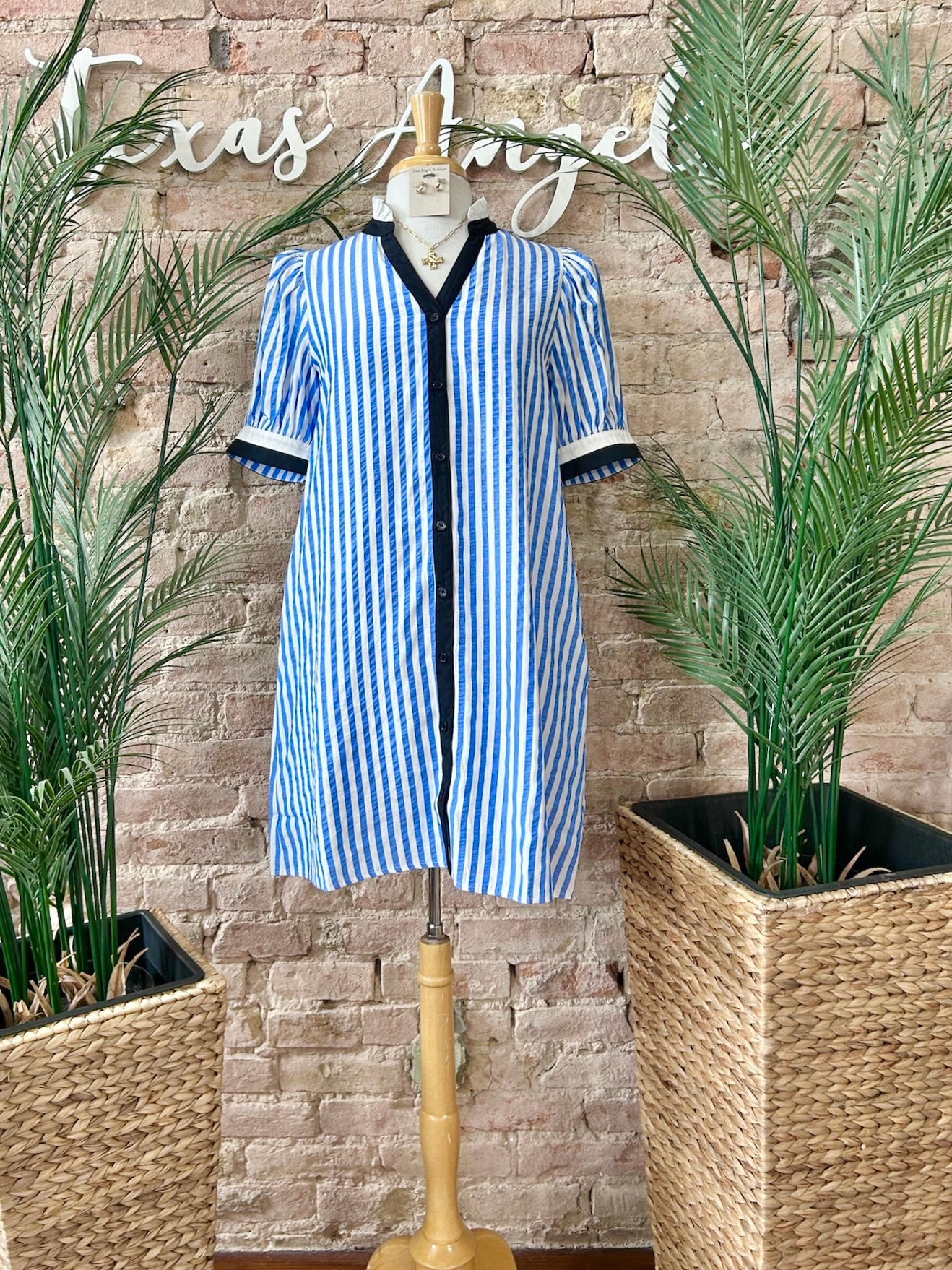 Seas The Day Blue Striped Dress