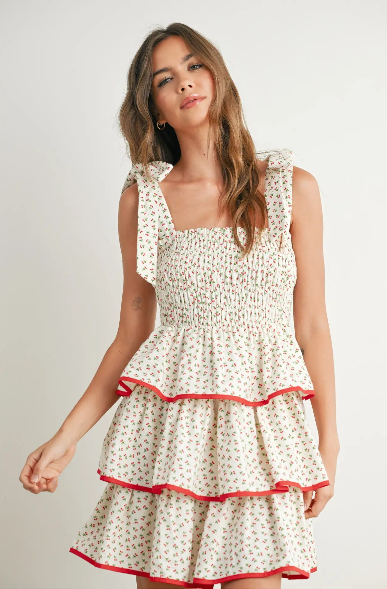 40% Off - The Cherry On Top Ruffle Dress