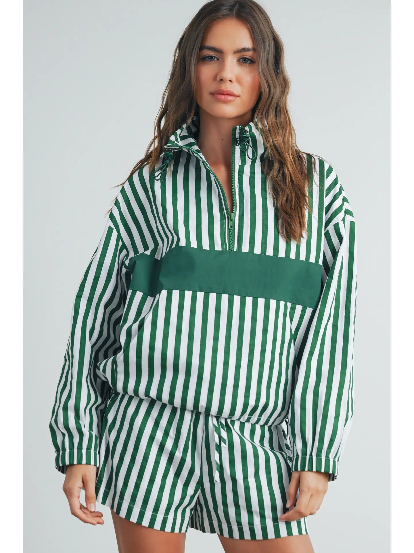 Wall Hawks Green Striped Sweatshirt