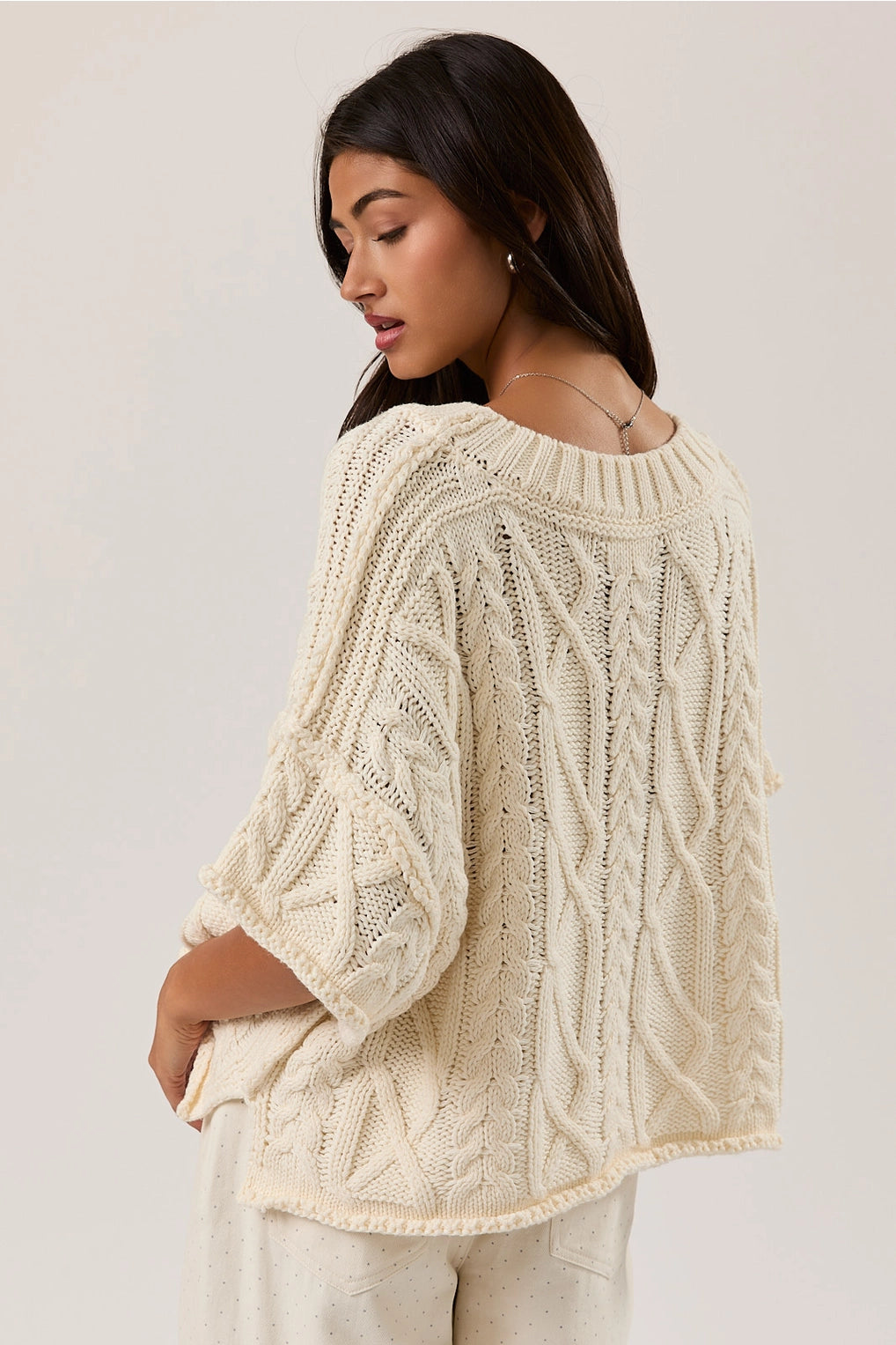 Knot A Care In The World Cream Knit Sweater