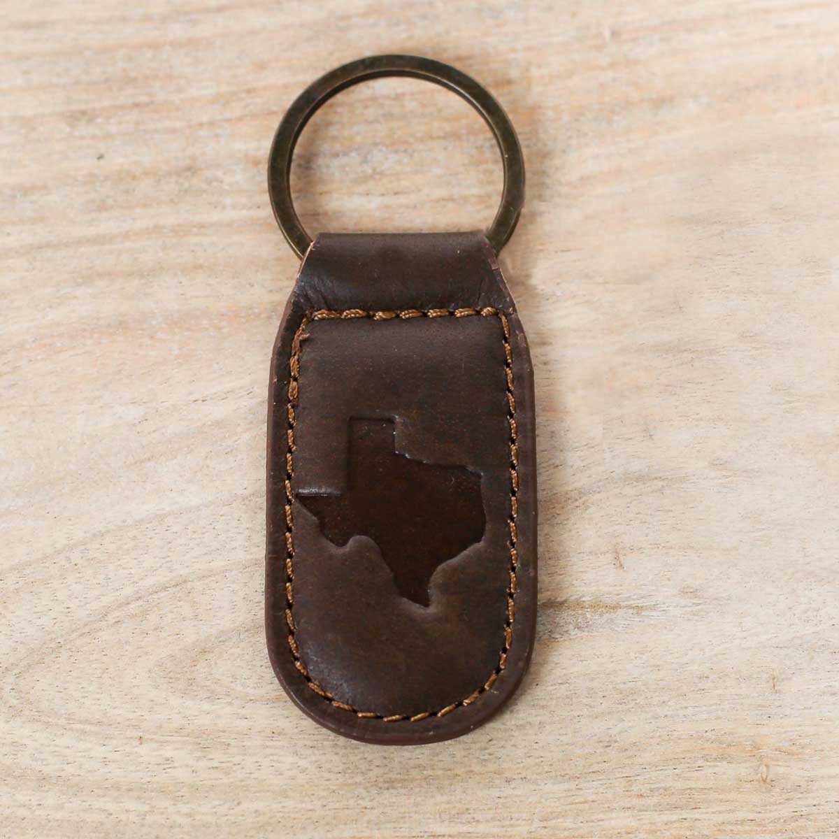 Leather Texas Keychain