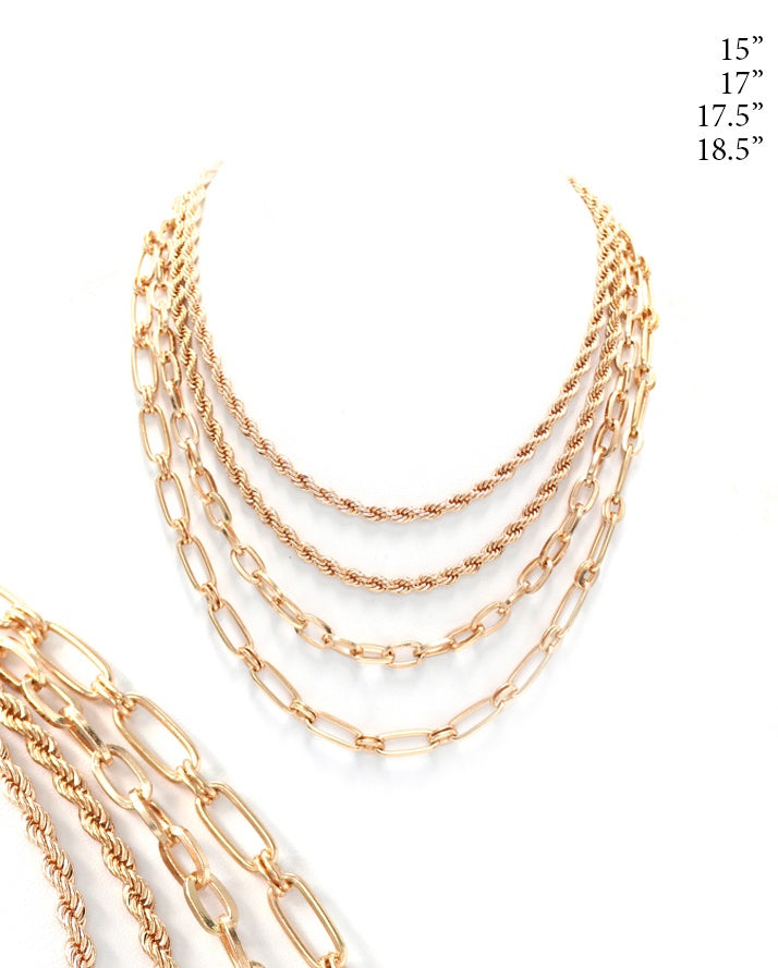 Gold Layered Bulky Necklace