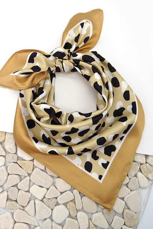 Leopard Print Satin Wild Rag