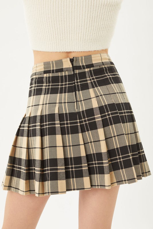 60% Off - Dear Santa I Can Explain Tan Plaid Skirt