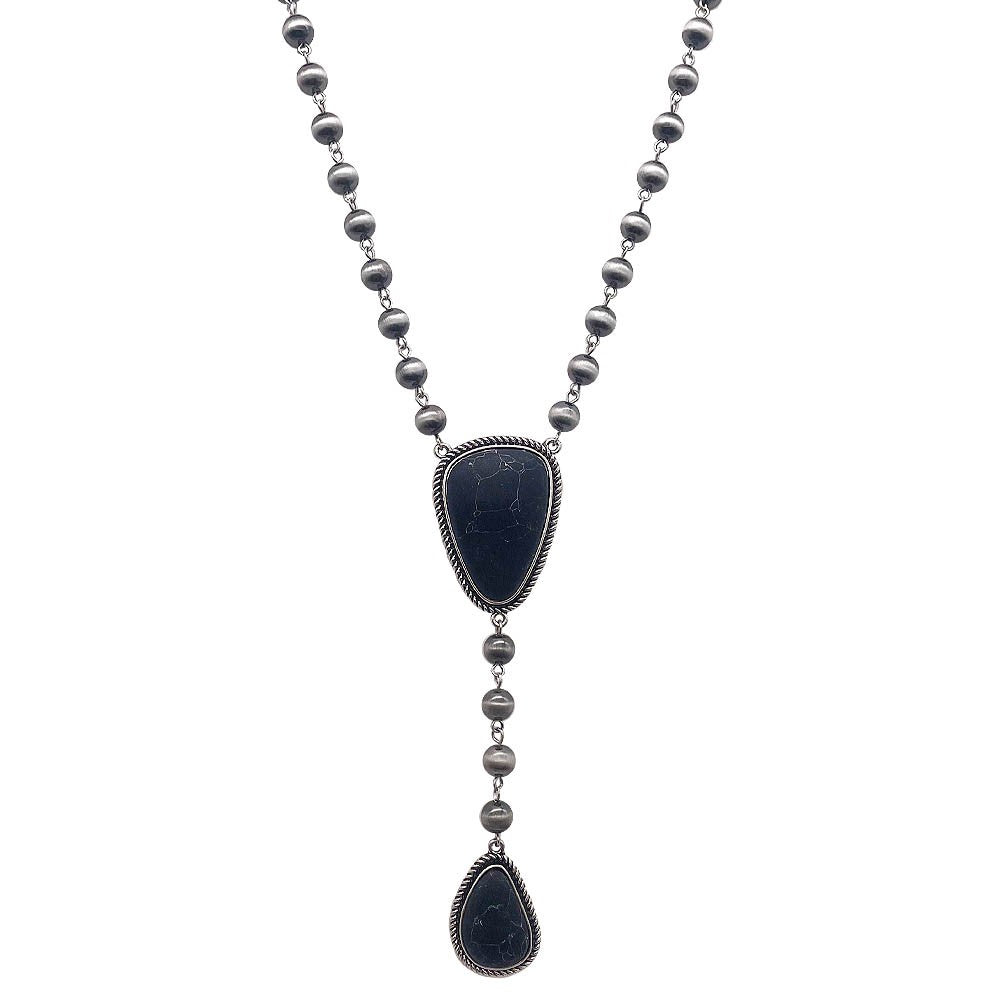 Black Lariat Necklace
