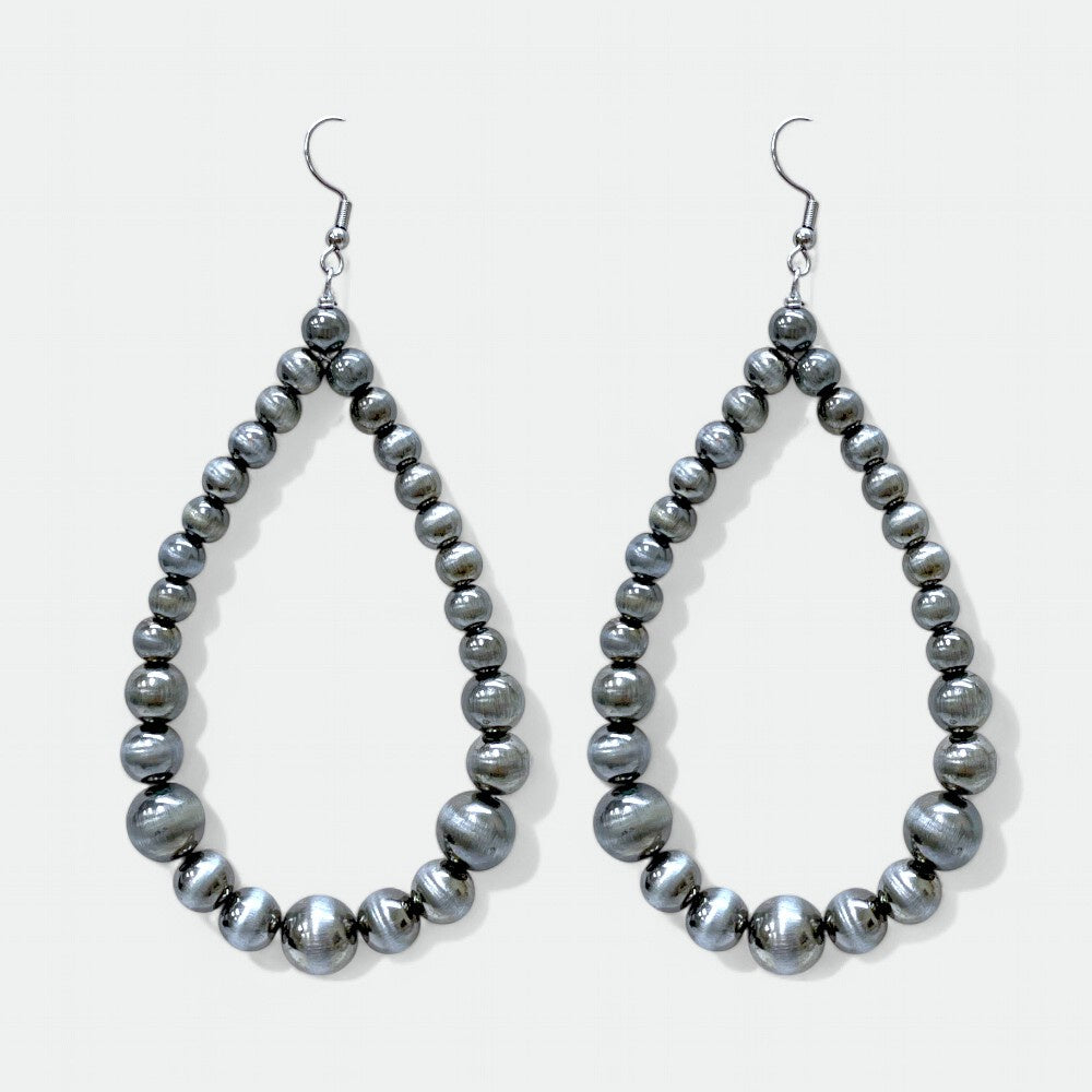 Silver Beaded Earrings
