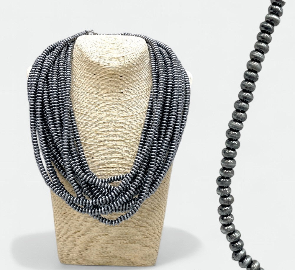 Silver Saucer Pearl Necklace