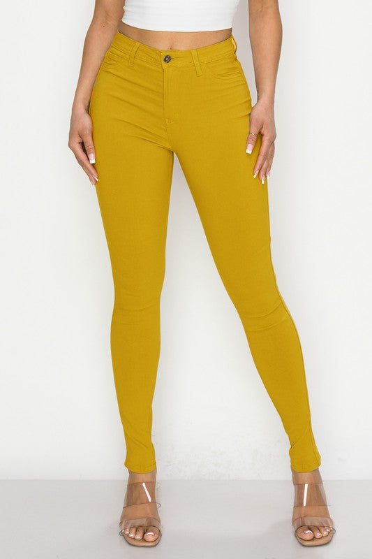 60% Off - Meet Me There Mustard Skinnies