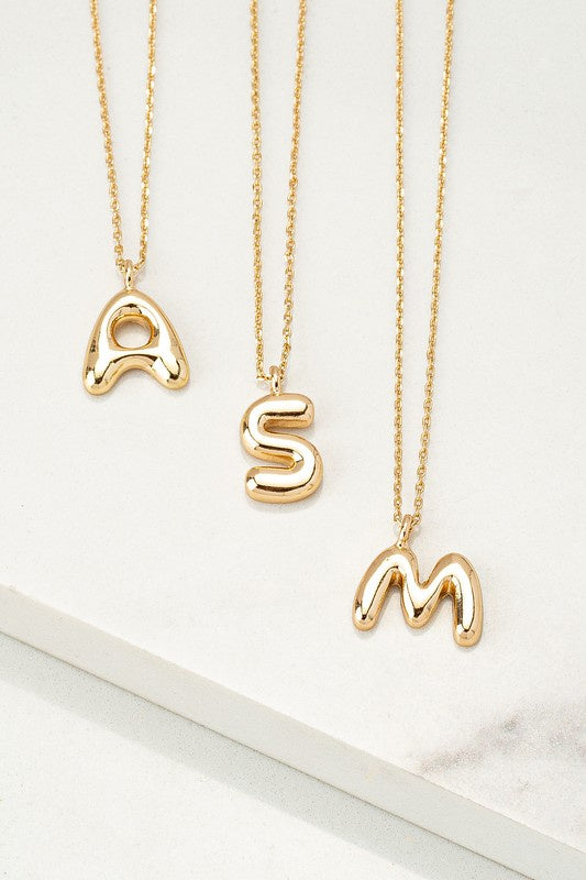 50% Off - Gold Bubble Initial Necklaces