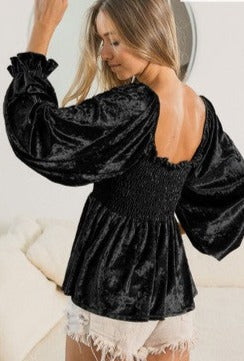 50% Off - Beautiful In Black Velvet Blouse