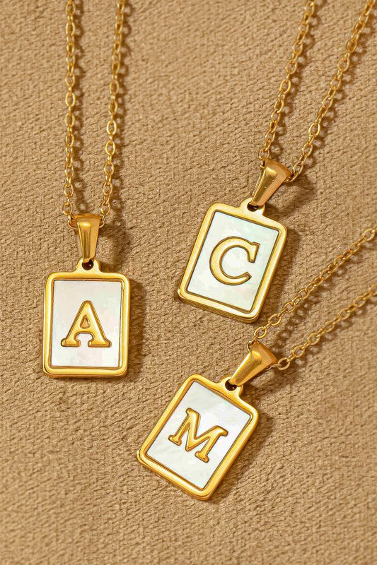 Gold/White Initial Necklaces