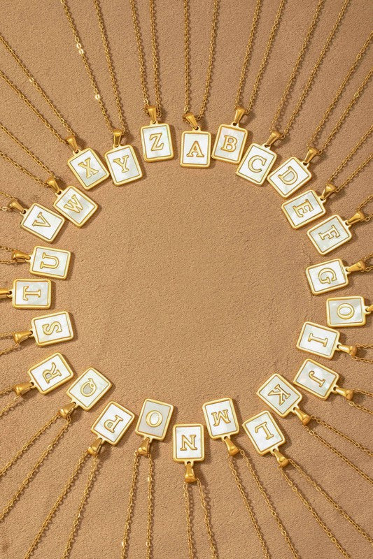 Gold/White Initial Necklaces