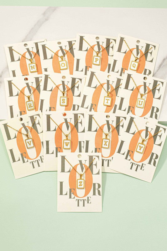 Gold/White Initial Necklaces