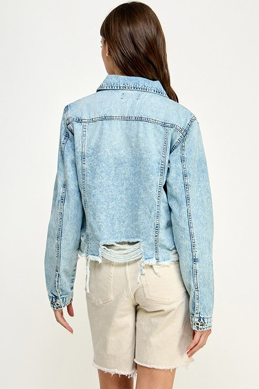 Drift Away Light Denim Distressed Jacket