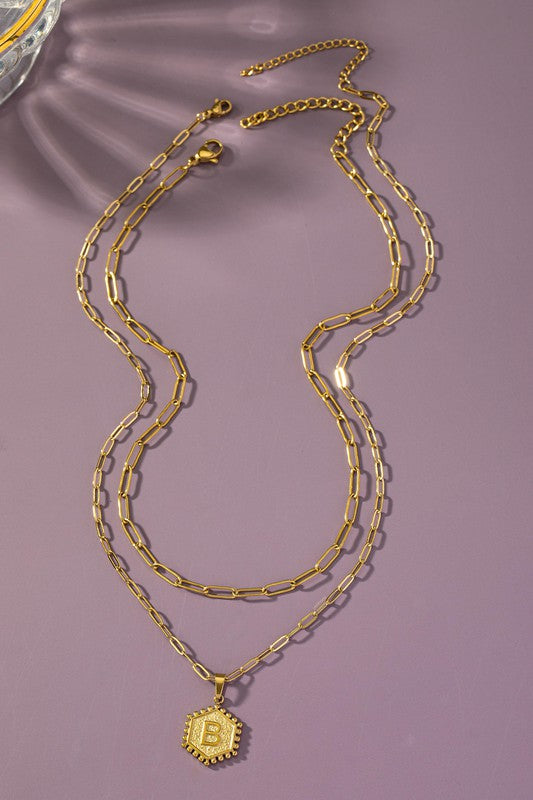 Layered Gold Initial Necklaces