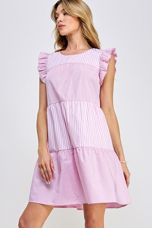 Sunshine State Of Mind Pink Striped Dress