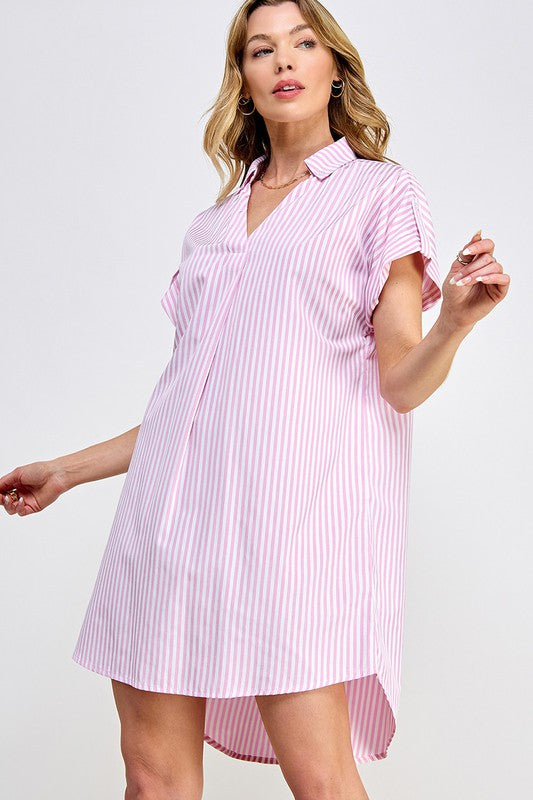 Sunkissed Pink Striped Dress