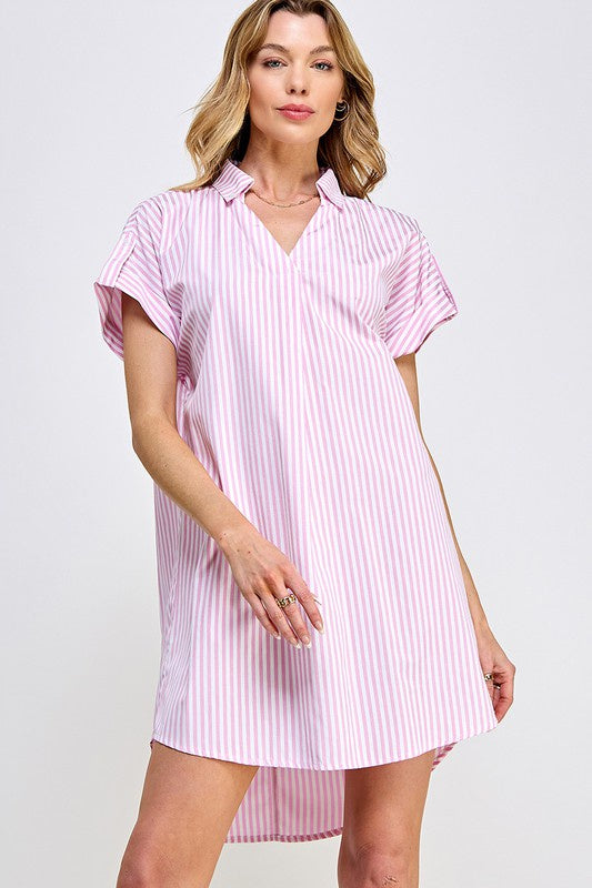 Sweetheart Pink Striped Dress