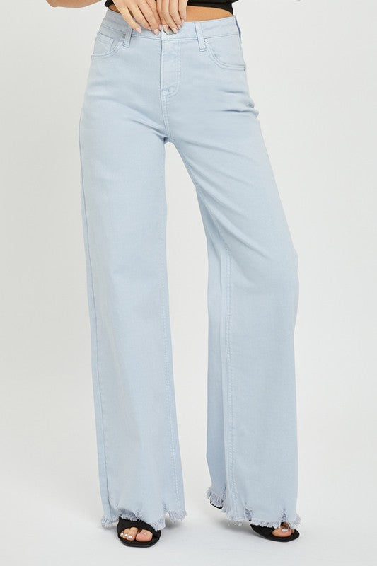 Give Me A Reason Light Wash Wide Leg Risen Jeans