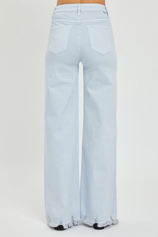 Give Me A Reason Light Wash Wide Leg Risen Jeans