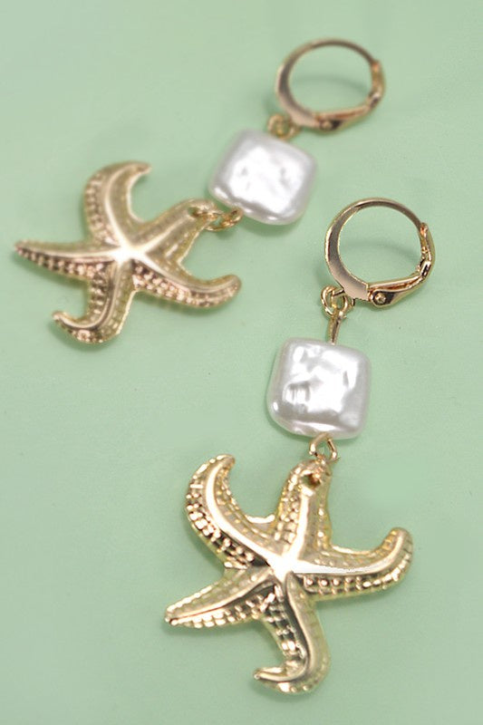 Gold Starfish Earrings