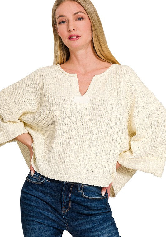 RESTOCK Kiss Me Suga Ivory Knit Sweater Top