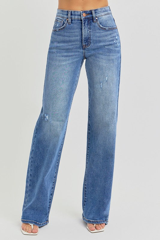 When The Time Is Right Wide Leg Risen Jeans