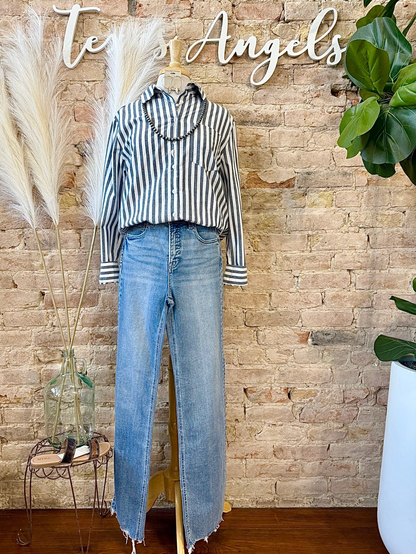 Soft Spoken Navy Striped Shirt