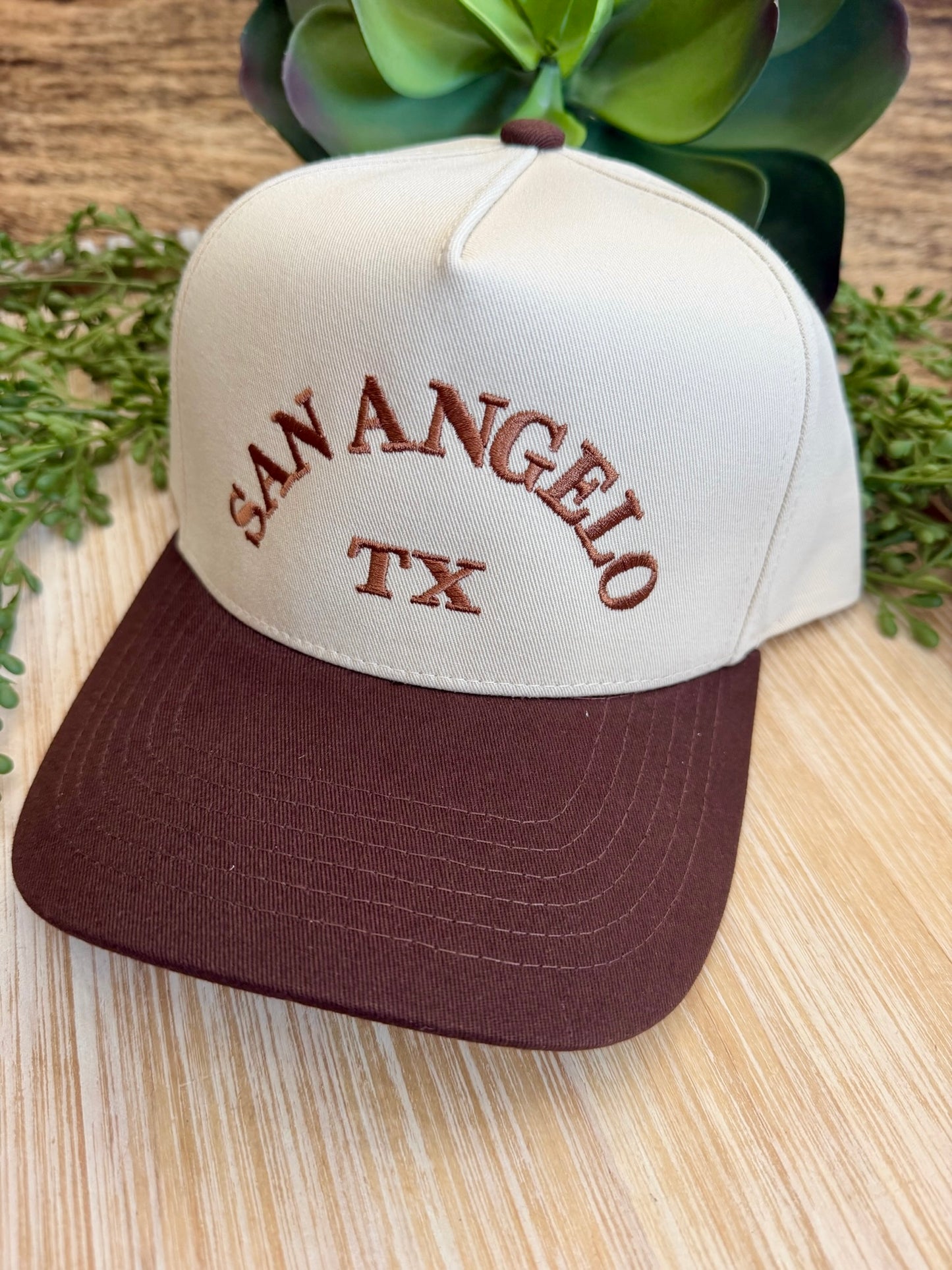 San Angelo TX Brown Embroidered Trucker Hat