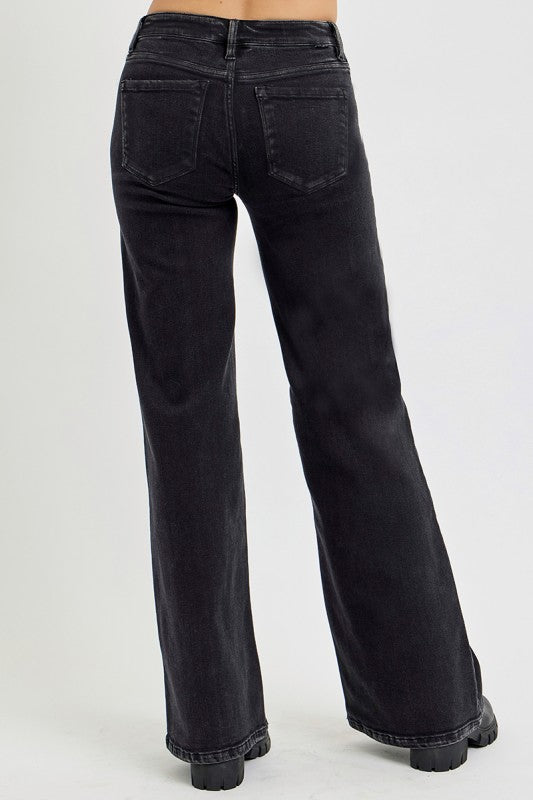BRB Black Wide Leg Risen Jeans