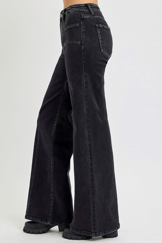 BRB Black Wide Leg Risen Jeans