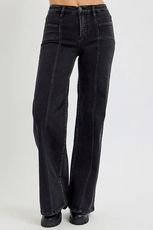 BRB Black Wide Leg Risen Jeans
