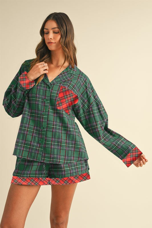 All I Want For Christmas Is Riley Green Plaid PJ Set