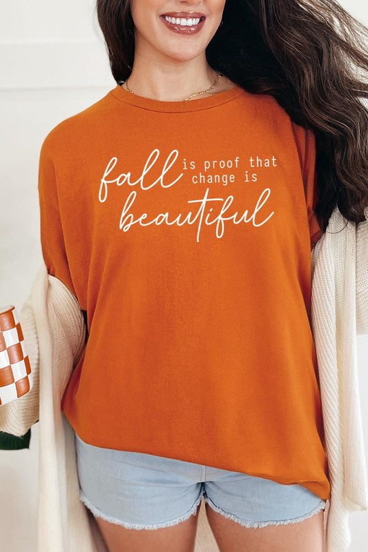 50% Off - Change Is Beautiful Fall Graphic Tee