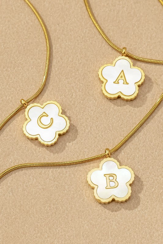 Gold Clover Initial Necklaces