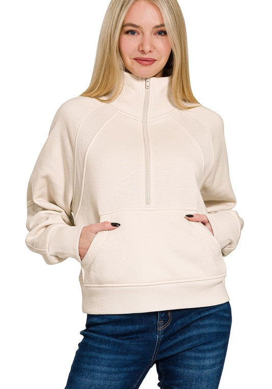 40% Off - Movin’ All The Up Cream Zip Up