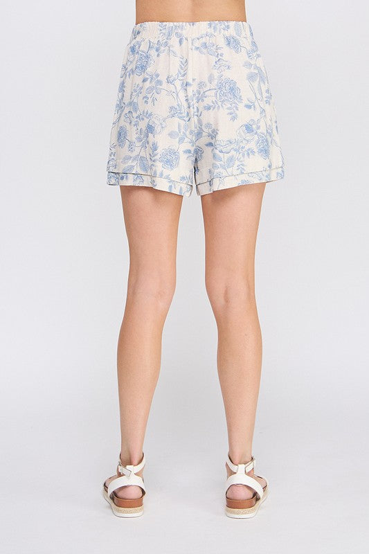 RESTOCK Find The Purpose Floral Linen Shorts