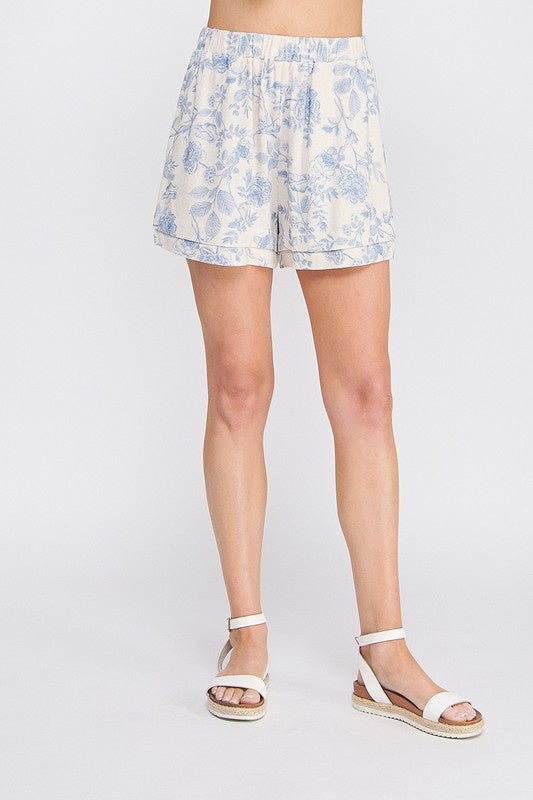 RESTOCK Find The Purpose Floral Linen Shorts