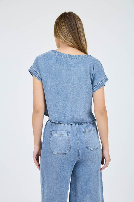Champagne & Chambray Blouse