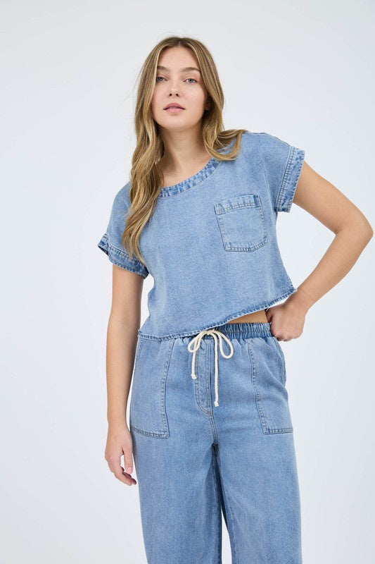 Champagne & Chambray Blouse