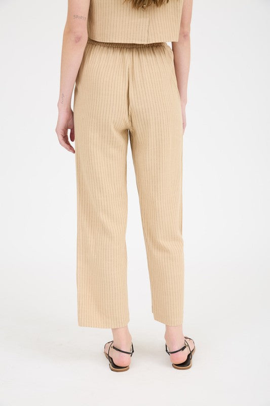 50% Off - On Lake Time Tan Linen Pants