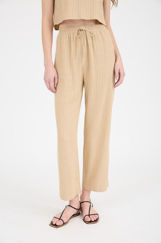 50% Off - On Lake Time Tan Linen Pants