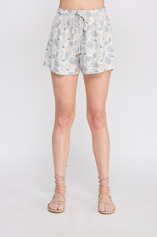 Shore Thing Sea Shell Linen Shorts