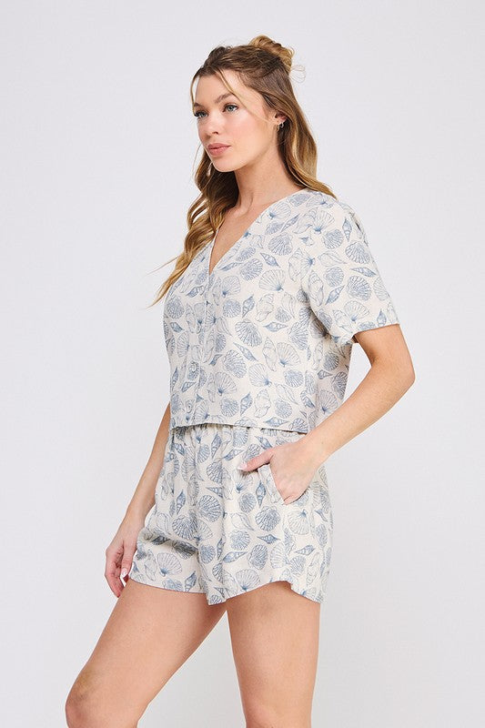 Shore Thing Sea Shell Linen Top