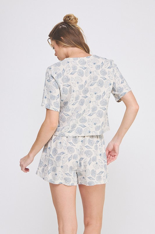 Shore Thing Sea Shell Linen Top