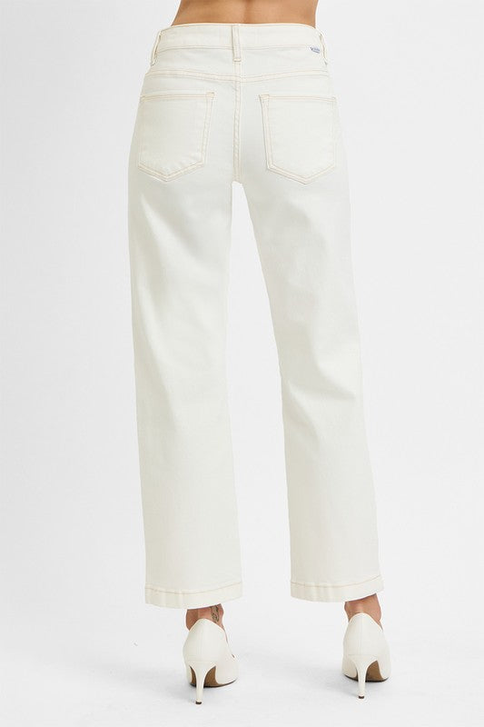 Spring Statement Of Mind Cream Straight Leg Risen Jeans
