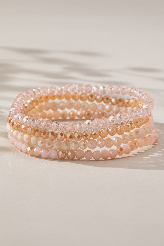 Peach Stretchable Bracelet Stack